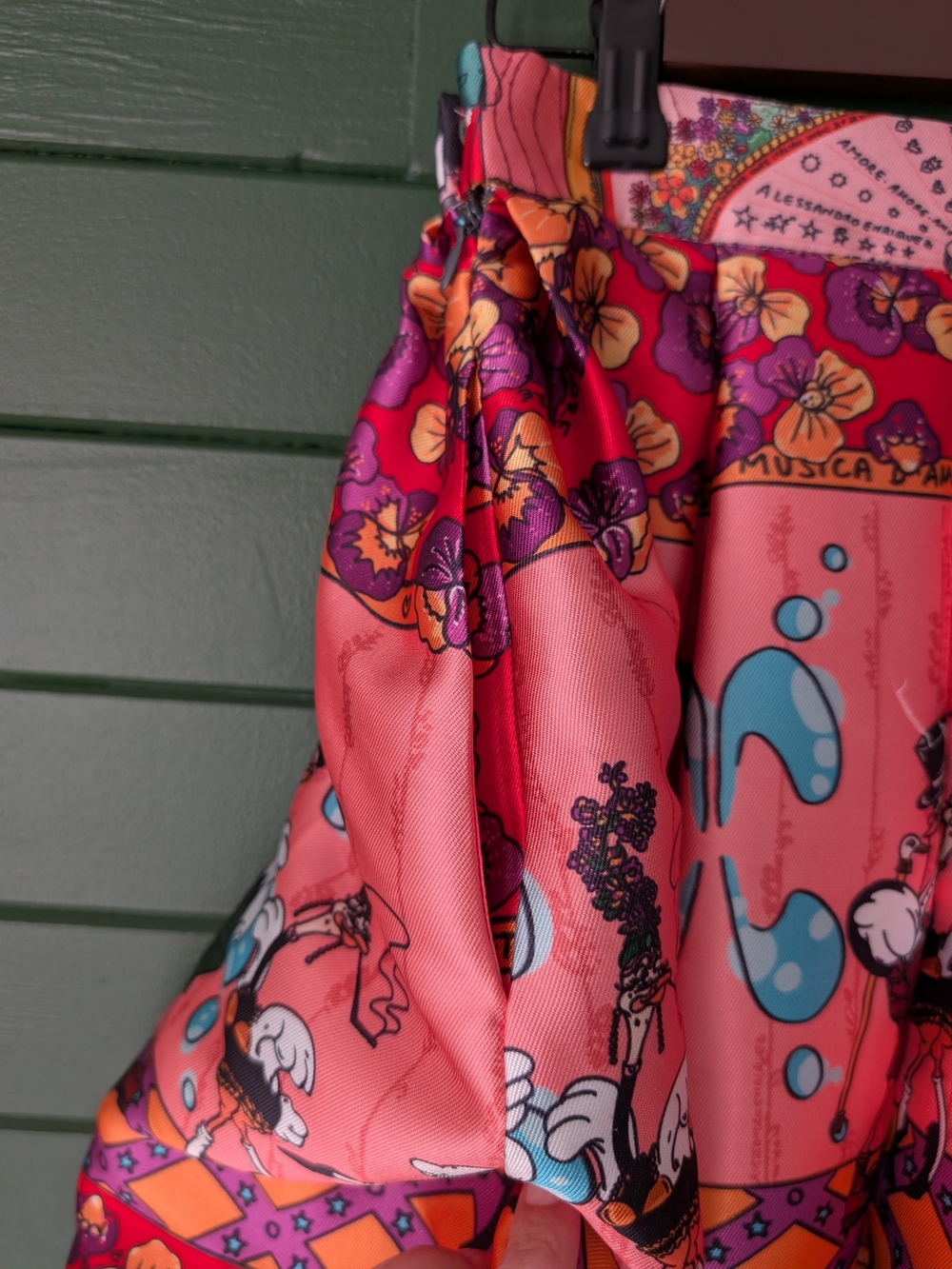 Playful Italian Designer A-Line Midi Skirt - Picture 5 of 7